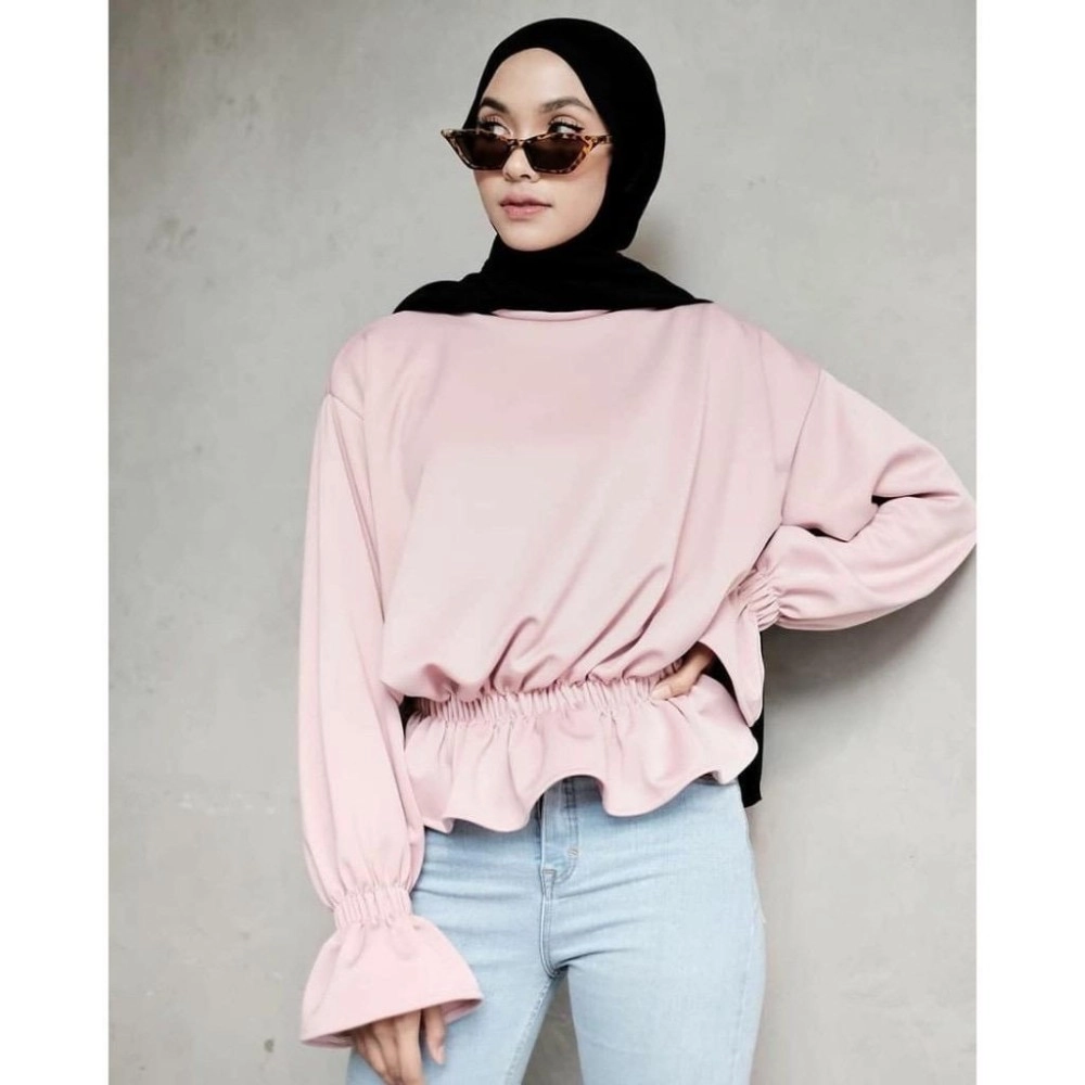 Baju Korea Blouse Anella Oz Pink
