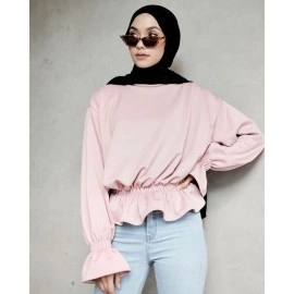 Baju Korea Blouse Anella Oz Pink
