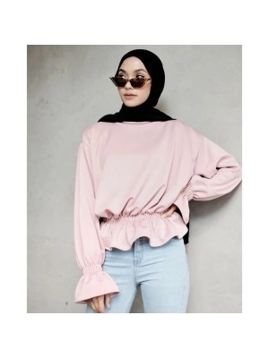 Baju Korea Blouse Anella Oz Pink