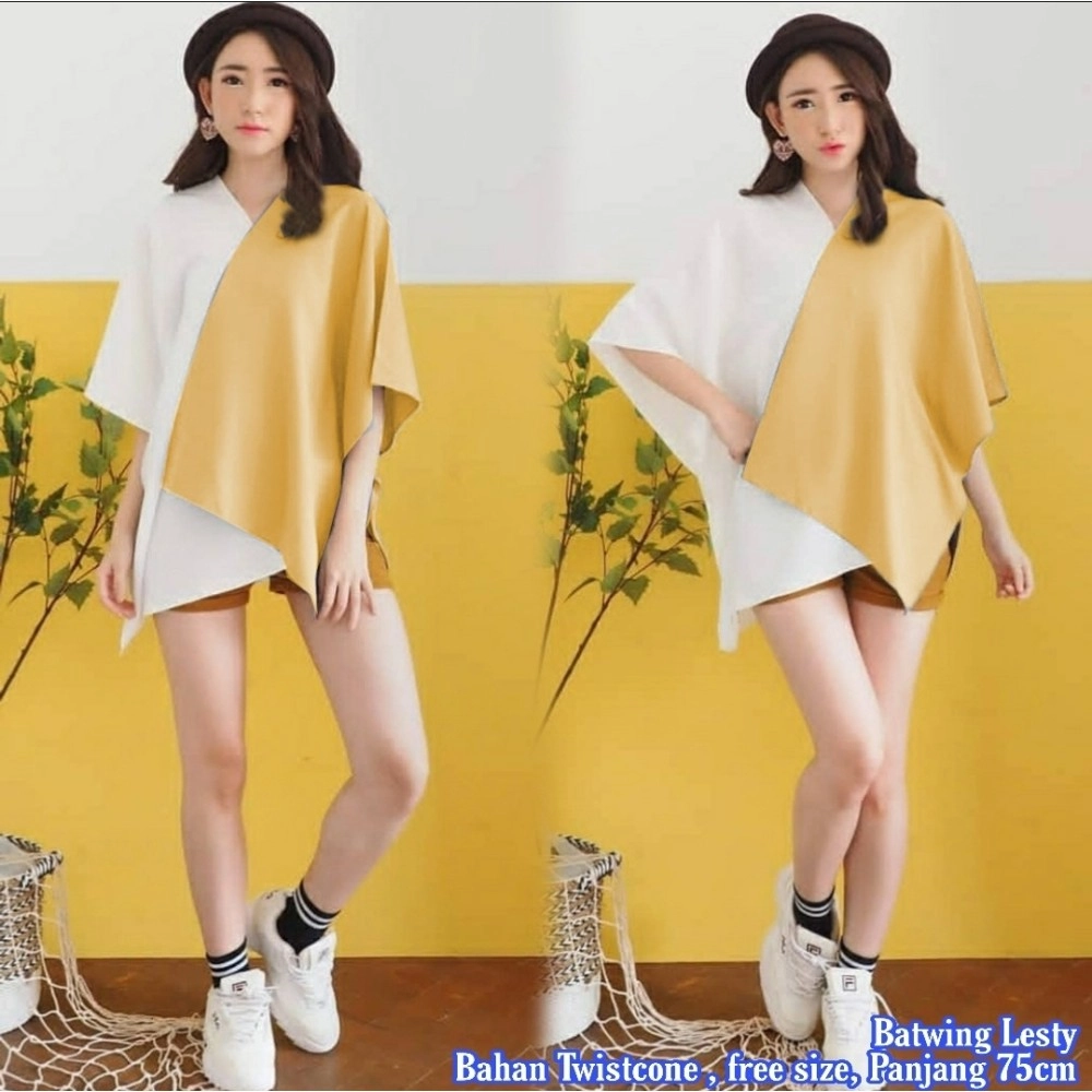 Baju Korea Batwing Lesty Hn Mustard