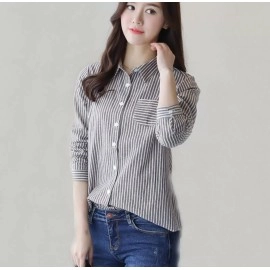 Baju Korea Kmj Marisaro Stripe Black