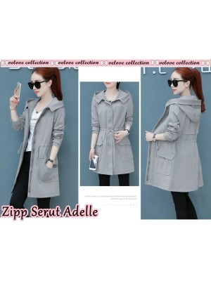 Baju Korea Coat Zipper Adelle Vl Abu