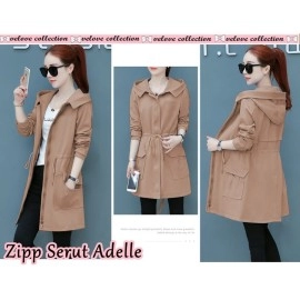 Baju Korea Coat Zipper Adelle Vl Coksu