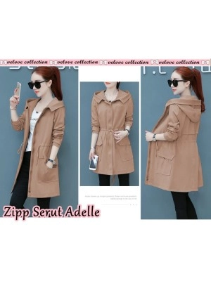 Baju Korea Coat Zipper Adelle Vl Coksu