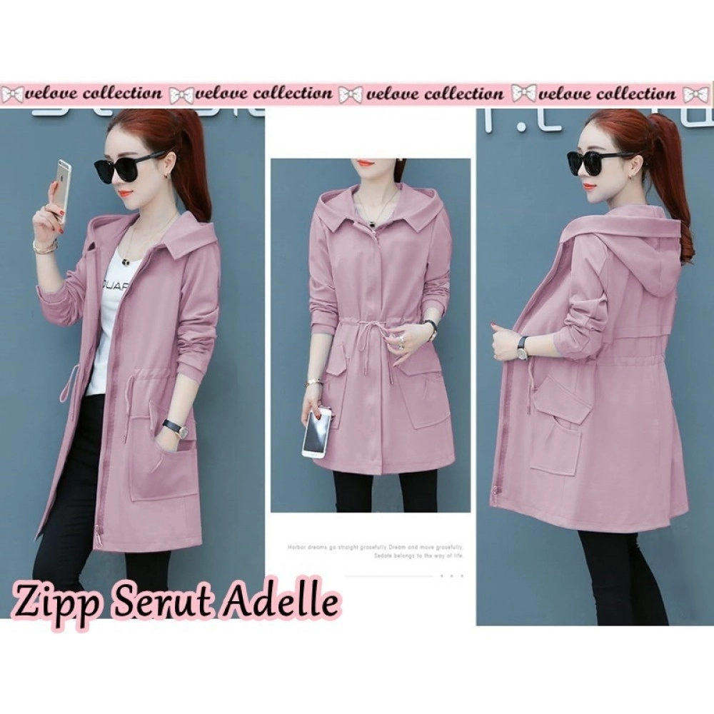 Baju Korea Coat Zipper Adelle Vl Dusty Baju Korea Coat Zipper Adelle Vl Dusty