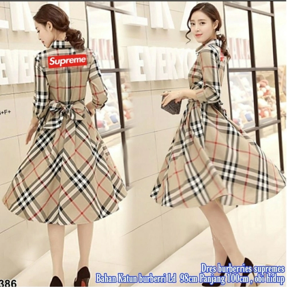 Baju Korea Drs Burberies Hn Supreme