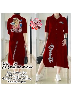 Baju Korea Tunik Maharani Us Maroon