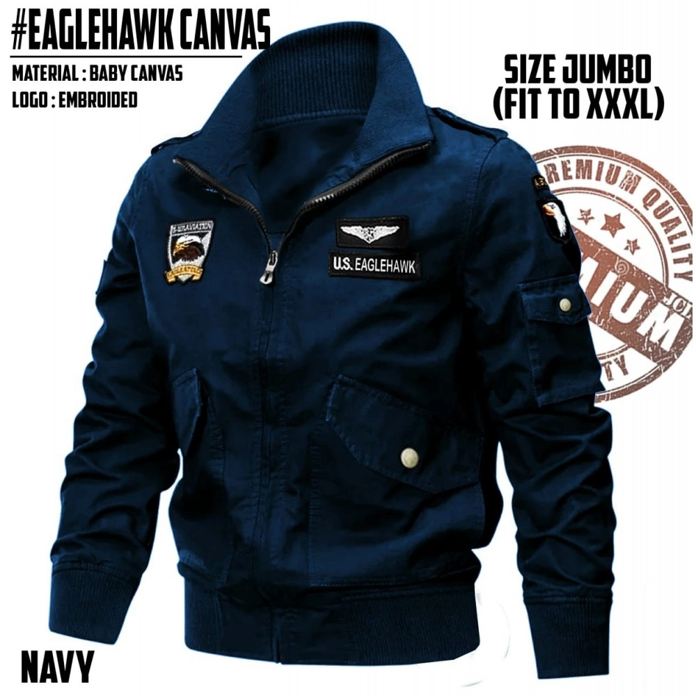 Baju Pria Jumbo Jkt Canvas Jc Navy