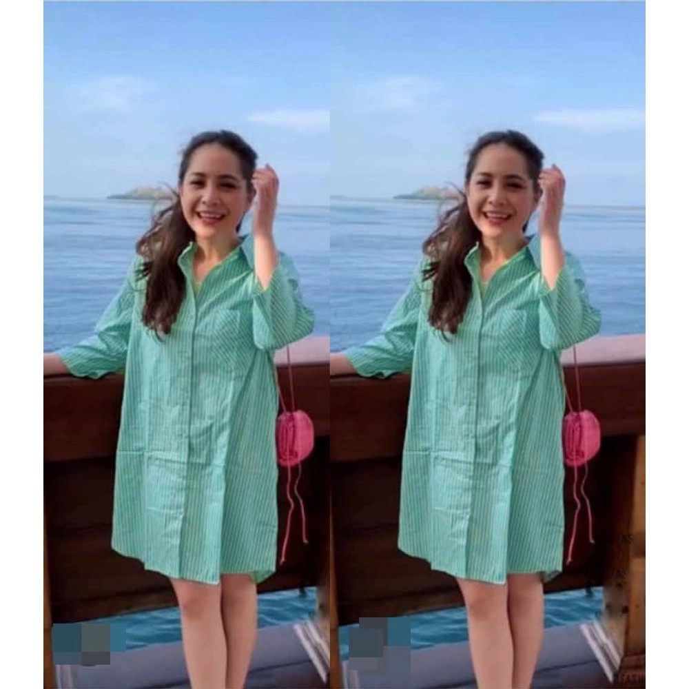 Baju Wanita Drs Gigi Stripe Ql Ijo