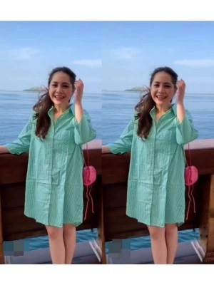 Baju Wanita Drs Gigi Stripe Ql Ijo