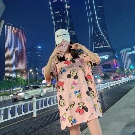 Baju Wanita Jumbo Top Tshirt Minnie Ks Pink