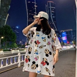 Baju Wanita Jumbo Top Tshirt Minnie Ks Putih