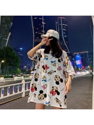 Baju Wanita Jumbo Top Tshirt Minnie Ks Putih