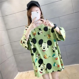 Baju Wanita Jumbo Top Big Mickey Ks Hijau