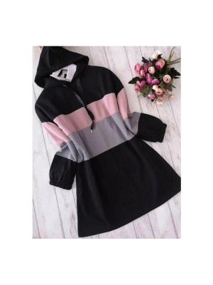 Baju Korea Drs Hoodie Zeenan Go Black