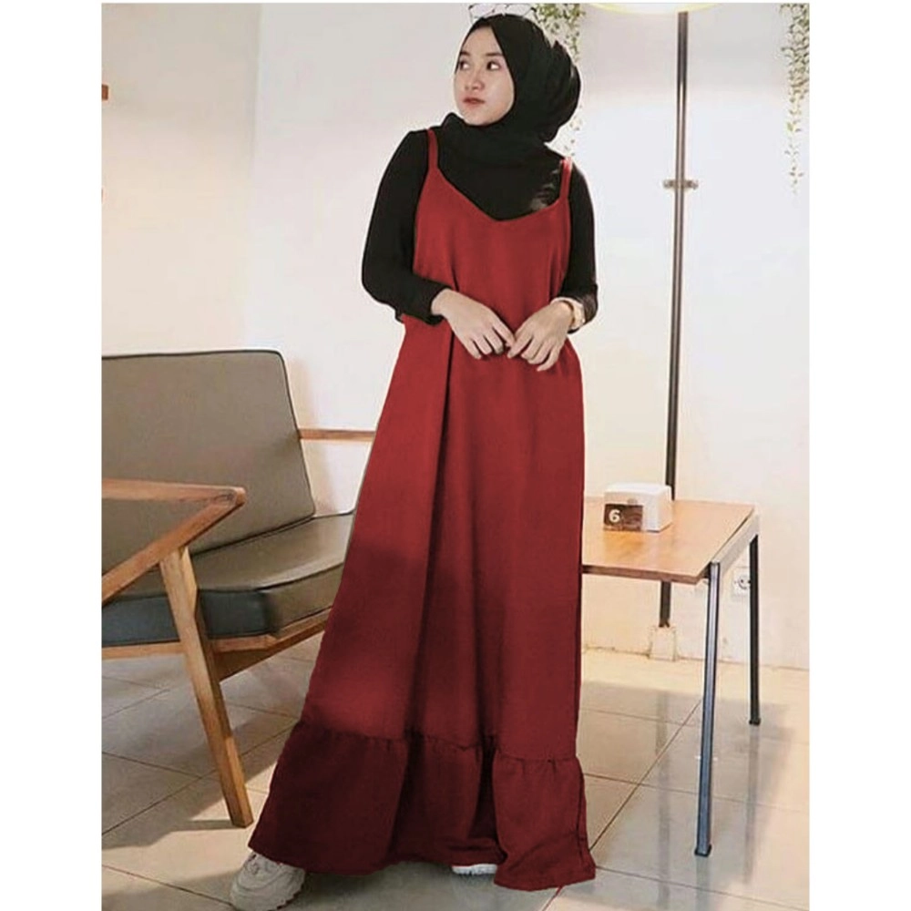 Baju Korea Overall Lamina Hn Maroon