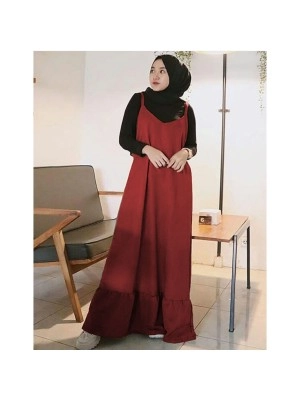 Baju Korea Overall Lamina Hn Maroon