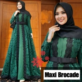 Baju Korea Hj Maxi Brocade Vs Ijo