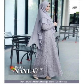 Baju Korea Hj Syari Nayla Brukat Jc Abu