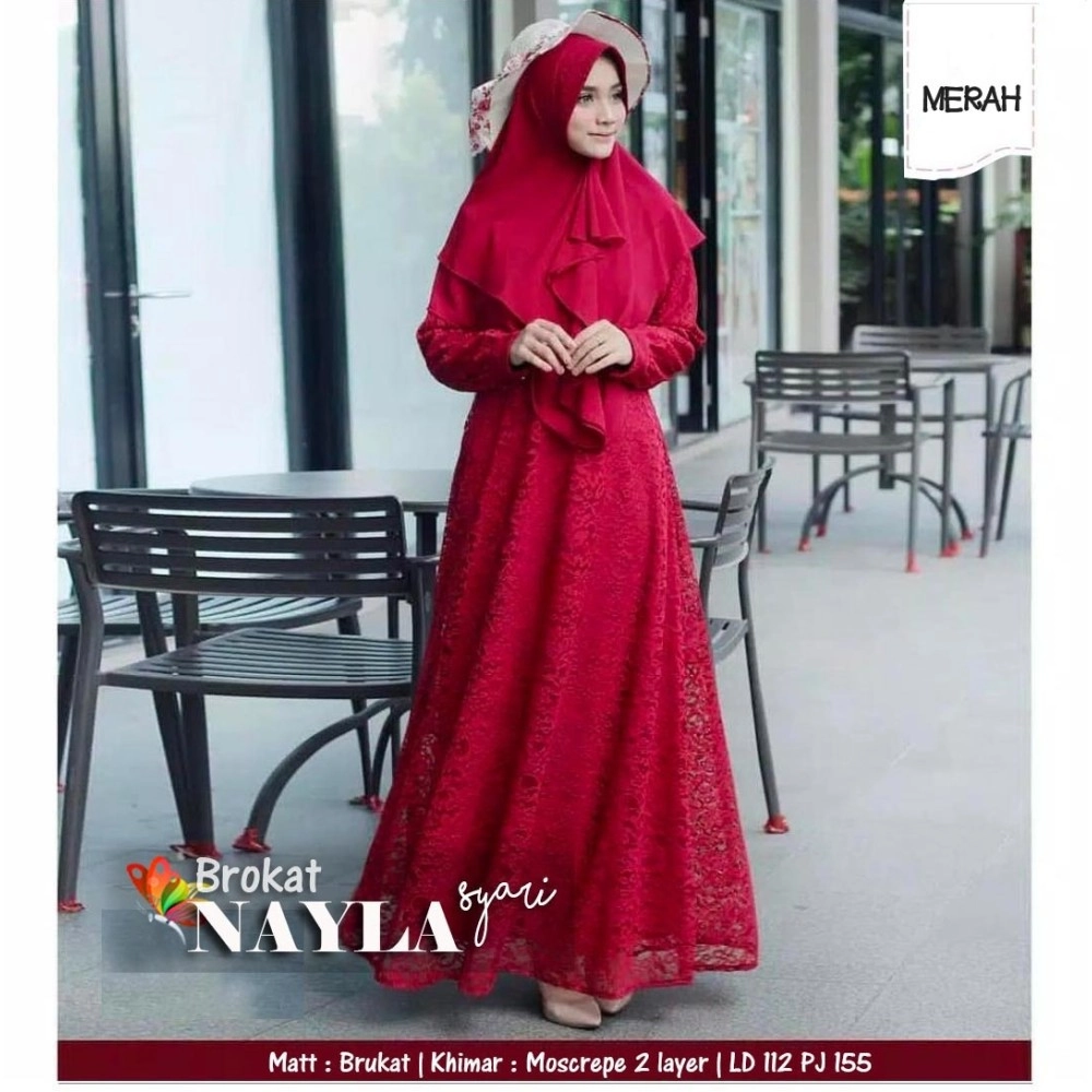 Baju Korea Hj Syari Nayla Brukat Jc Merah Baju Korea Hj Syari Nayla Brukat Jc Merah