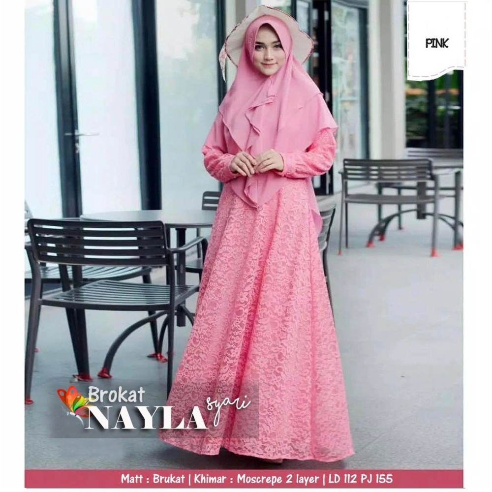 Baju Korea Hj Syari Nayla Brukat Jc Pink Baju Korea Hj Syari Nayla Brukat Jc Pink
