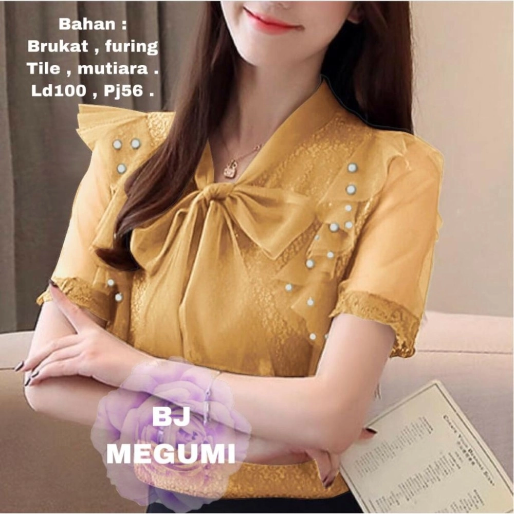 Baju Korea Top Megumi Rd Mustard