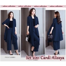 Baju Korea St Cardi Alissya Vl Navy
