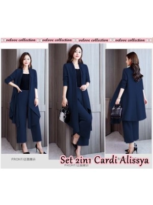 Baju Korea St Cardi Alissya Vl Navy