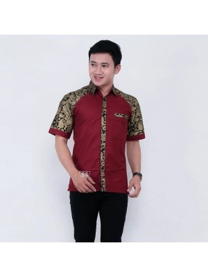 Baju Pria Kmj Man Batik Huat To Maroon