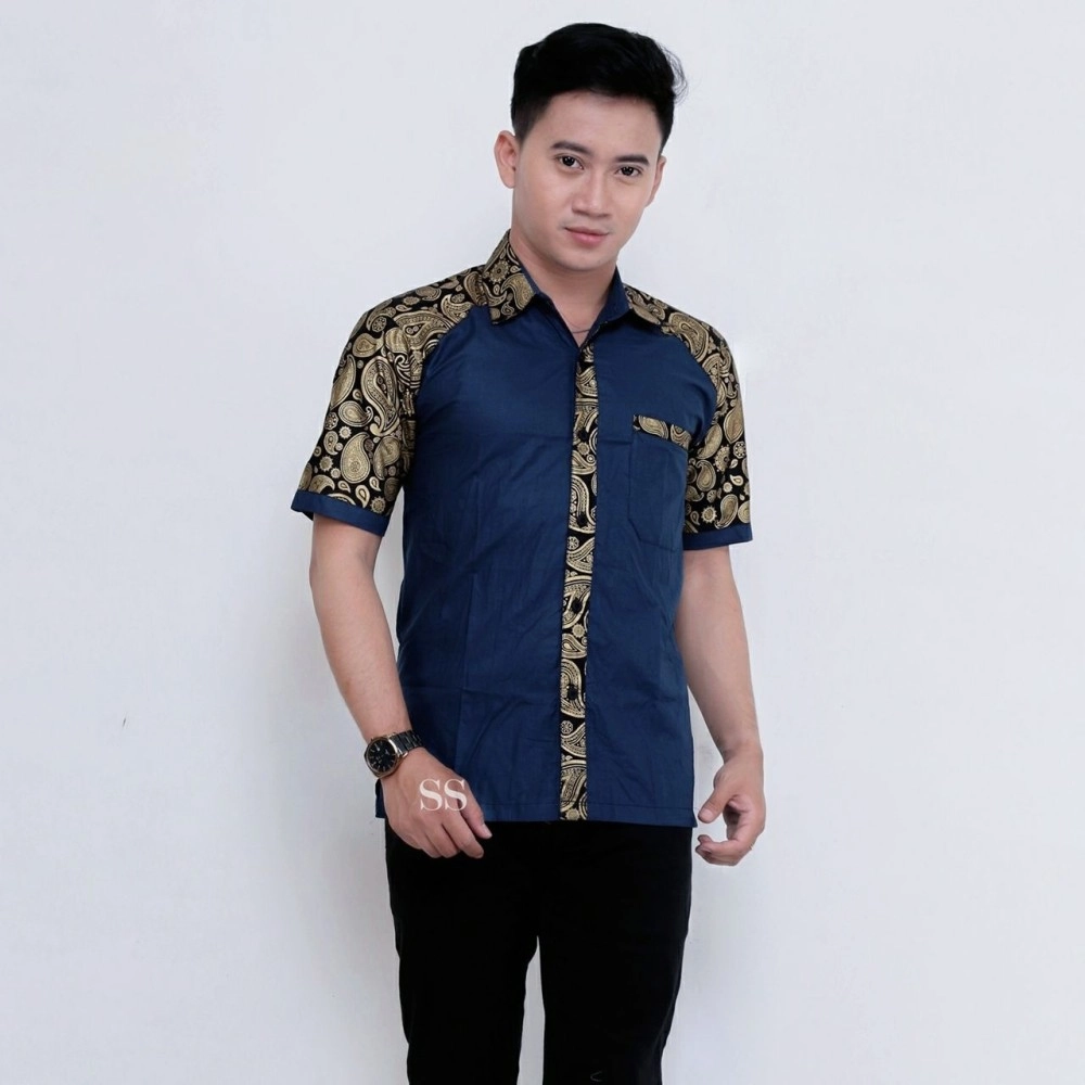 Baju Pria Kmj Man Batik Huat To Navy