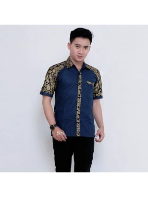 Baju Pria Kmj Man Batik Huat To Navy