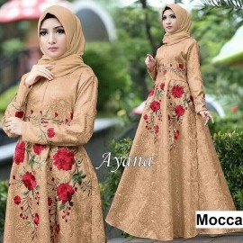 Baju Korea Hj Maxi Ayana Rose Fosi Mocca