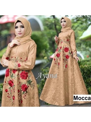 Baju Korea Hj Maxi Ayana Rose Fosi Mocca