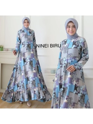 Baju Korea Hj Maxi Ninei On Biru