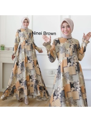 Baju Korea Hj Maxi Ninei On Brown