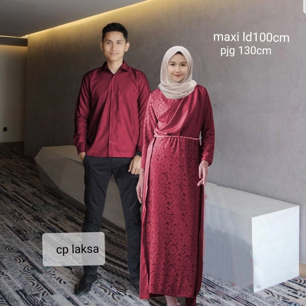 Baju Couple Cp Laksa Ra Maroon