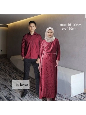 Baju Couple Cp Laksa Ra Maroon