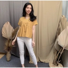 Baju Korea Blouse Yurisa Oz Mustard
