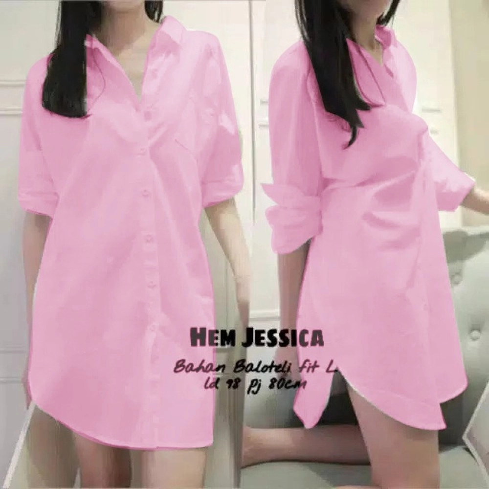 Baju Korea Hem Jessica Ms Pink