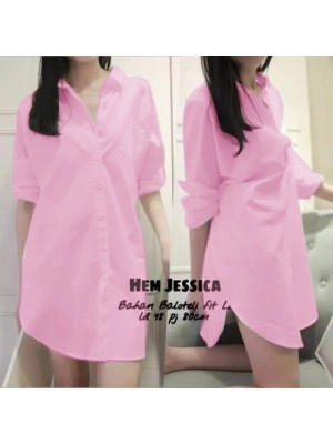 Baju Korea Hem Jessica Ms Pink