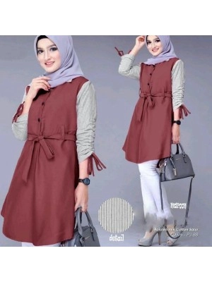 Baju Korea Tunik Denara Sf Maroon