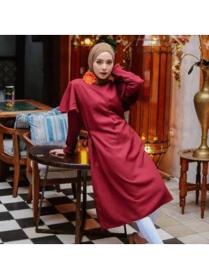 Baju Korea Tunik Adara Mg Maroon