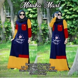 Baju Korea Hj Maxi Musika Us Navy