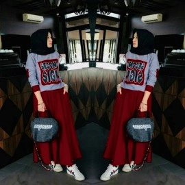 Baju Korea St Sign Ff Maroon