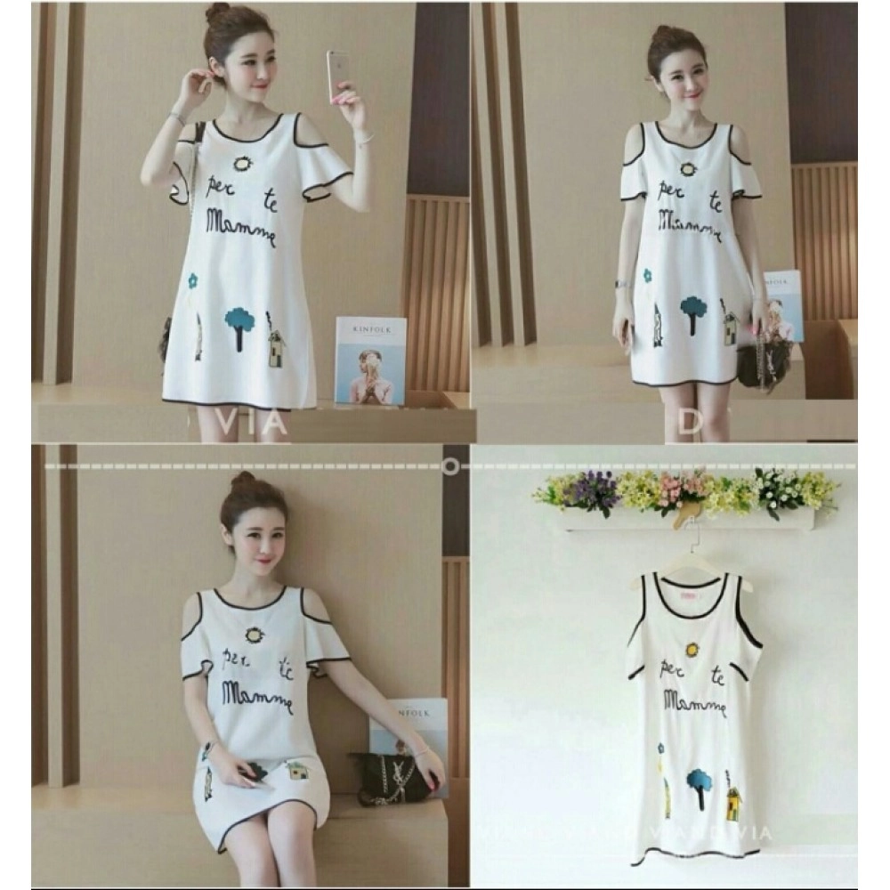 Baju Korea Drs Via Bolong Or Putih