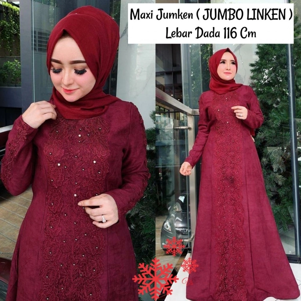 Baju Korea Hj Maxi Jumken Vs Maroon Baju Korea Hj Maxi Jumken Vs Maroon