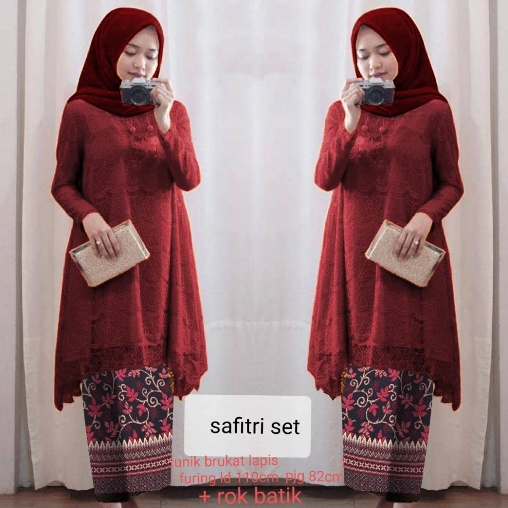 Baju Korea Kb St Safitri Ra Maroon