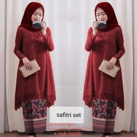 Baju Korea Kb St Safitri Ra Maroon