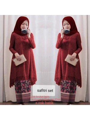 Baju Korea Kb St Safitri Ra Maroon