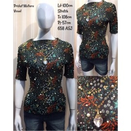 Baju Korea Top Plisket Mutiara Blackred